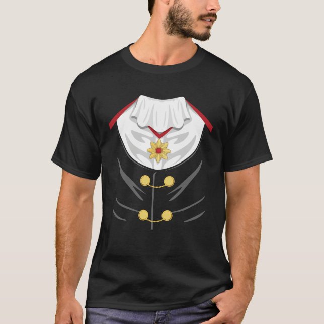 Dracula Tuxedo Lazy Halloween Costumes for Vampire T Shirt (Framsida)