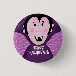 Dracula Vampire Fladdermus Halloween Lila Fladderm Knapp
