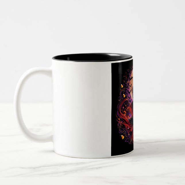 Dracula Vampire Greve Gothic Horror Design Två-Tonad Mugg (Vänster)