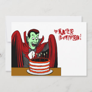 Dracula Vampire Halloween Birthday Inbjudningar