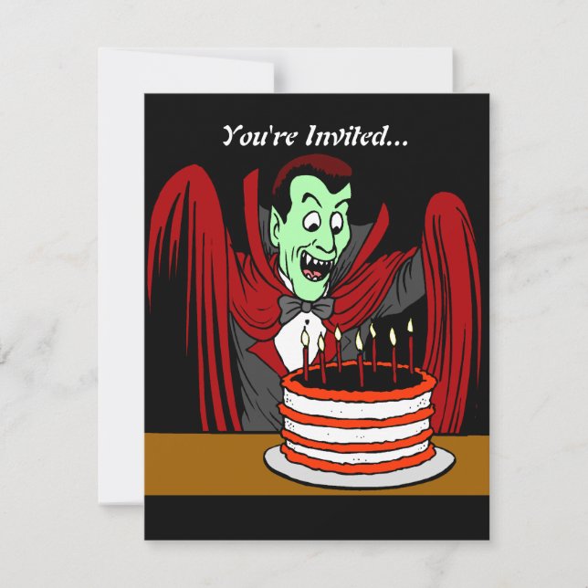 Dracula Vampire| Halloween-födelsedagen Inbjudningar (Framsida)