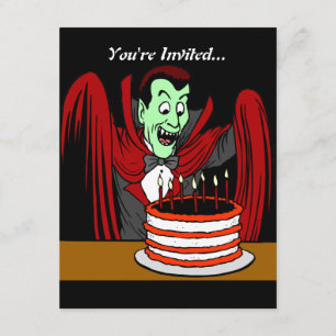 Dracula Vampire Halloween-födelsedagen Inbjudningar