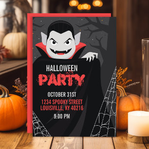 Dracula Vampire Kuslig Halloweenfest Inbjudningar