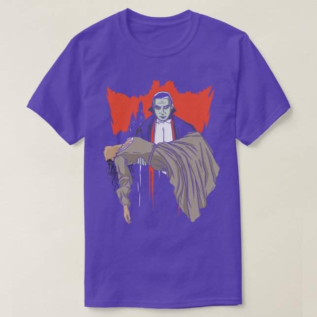 Dracula Vampire med en kvinnlig illustration T Shirt (Design framsida)