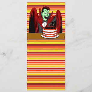 Dracula Vampire Tecknad Halloween Birthday Kort
