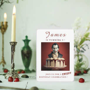 Dracula Vampire themed Cream Cake - Birthday Inbjudningar