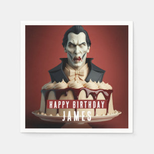 Dracula Vampire themed Cream Cake - Birthday Pappersservett