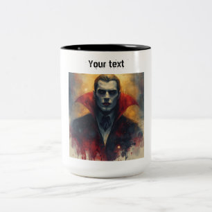 Dracula Vampire Two-Tone Coffee Mugg. Två-Tonad Mugg