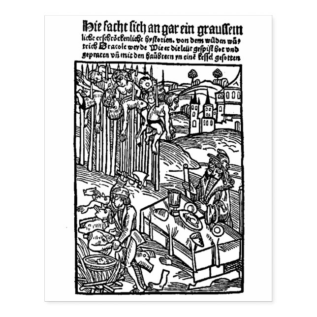 Dracula [ Vlad Tepes ] Woodcut Stämpel (Tryck)