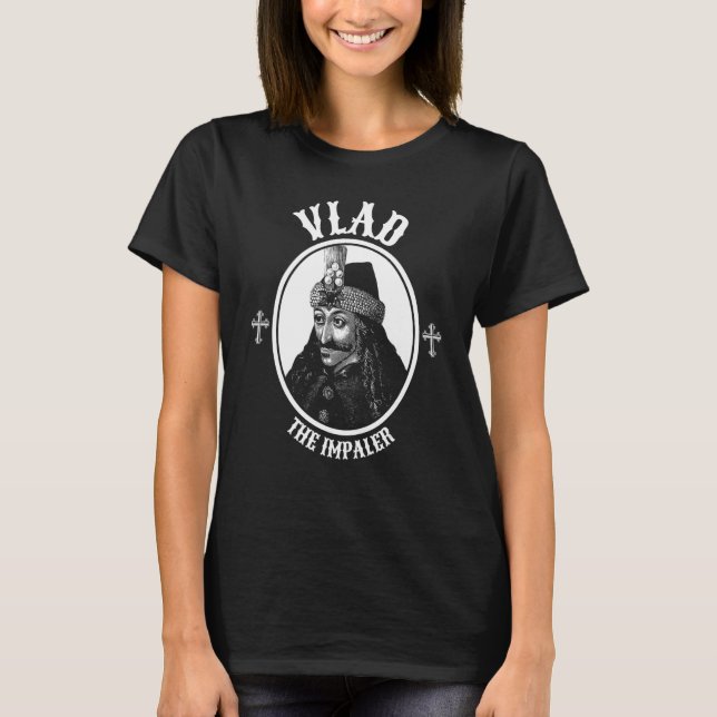 Dracula Vlad the Impaler Odöda Goth 1 T Shirt (Framsida)