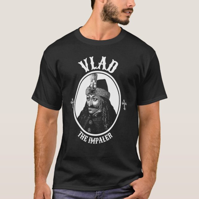 Dracula Vlad the Impaler Odöda Goth T Shirt (Framsida)