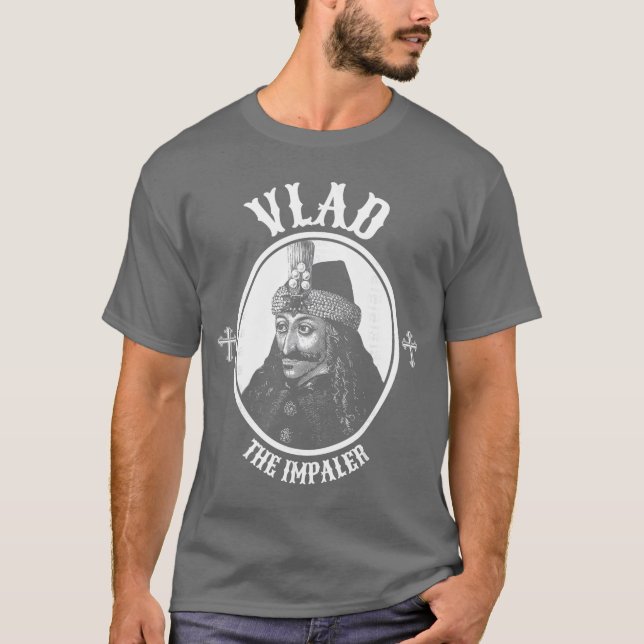 Dracula Vladhe Impaler Odöd Goth pojke T Shirt (Framsida)
