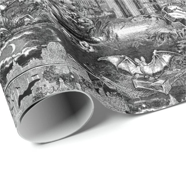 Dracula's Castle Vampire Crypt Gothic Victorian Presentpapper (Rullad Hörn)