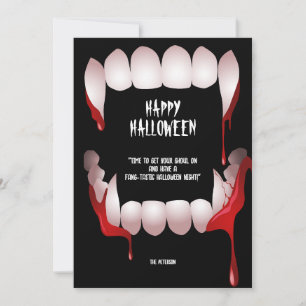 Dracula's Fangs Halloween Hälsning Inbjudningar