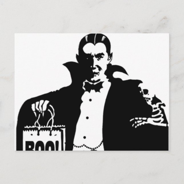 Draculas Happy halloween Vykort (Framsida)