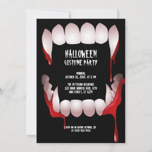 Draculas hörntänder Halloween-kostym festinbjudan Inbjudningar