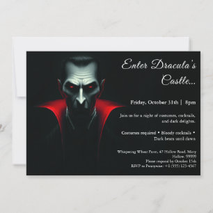 Dracula's Night Halloween Costume Party Inbjudningar