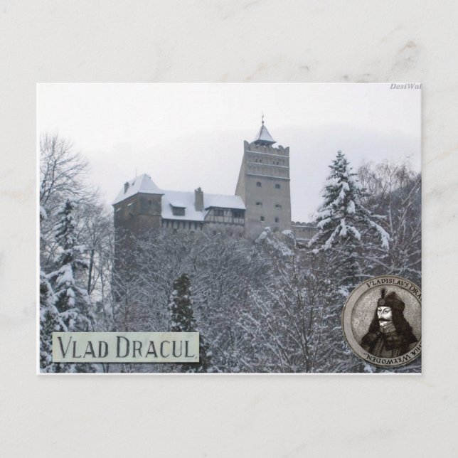 Draculas slott,Vintage foto Vykort (Framsida)