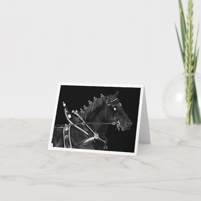 Draft Horse Note Card - "Percheron Power" Kort (Framsida)