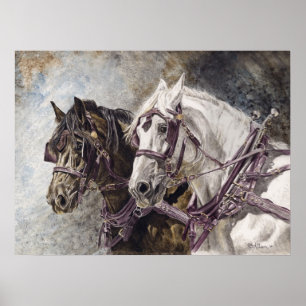 Draft Horse Team Poster