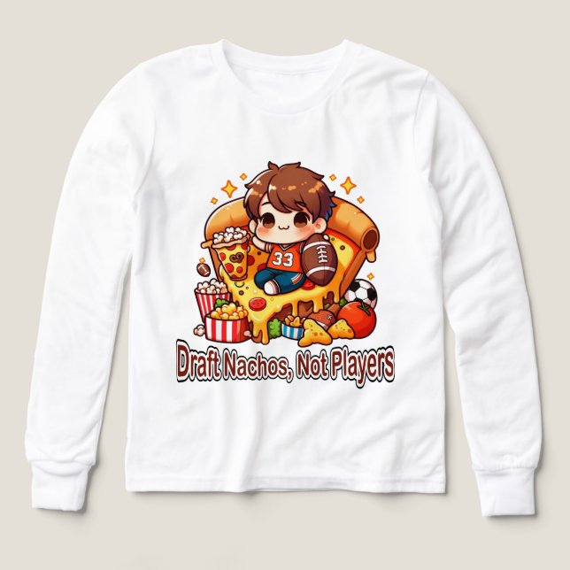 Draft Nachos, icke-spelare - den roliga Chibi-fotb T Shirt (Design framsida)