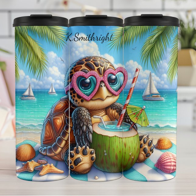 Drag av Cute Turtle Beach Vacation Drink (Skapare uppladdad)