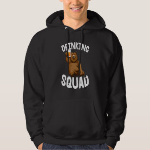 Drag av fyrkantiga pälsar som dricker öl hoodie