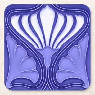 Drag av kartong underlägg papprare art nouveau papper kvadrat
