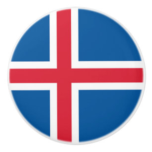 Drag av keramiskt Island med flagga Knopp