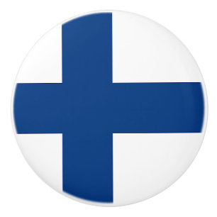 Drag av keramiskt knapp med Finlands flagga Knopp