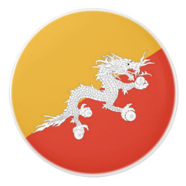 Drag av keramiskt knapp med flagga av Bhutan Knopp