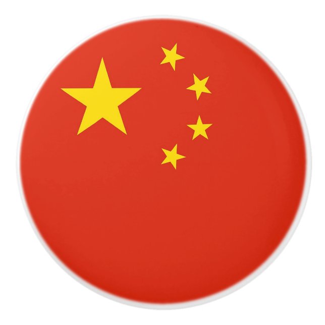 Drag av keramiskt knapp med flagga av China Knopp (Framsidan)