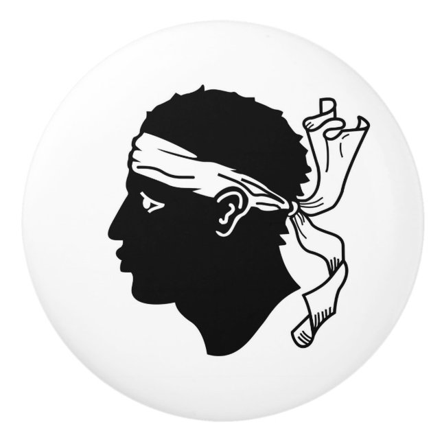 Drag av keramiskt knapp med flagga av Korsika Knopp (Framsidan)