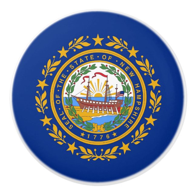 Drag av keramiskt knapp med flagga av New Hampshir Knopp (Framsidan)