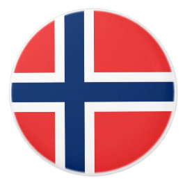 Drag av keramiskt knapp med flagga av Norge Knopp