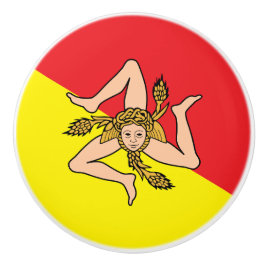 Drag av keramiskt knapp med flagga av Sicilien, It Knopp