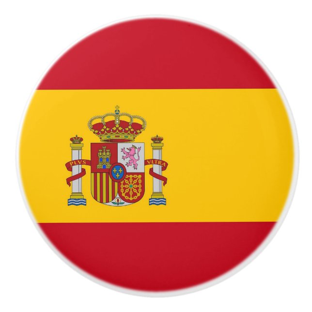 Drag av keramiskt knapp med flagga av Spanien Knopp (Framsidan)