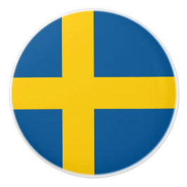 Drag av keramiskt knapp med flagga av Sverige Knopp