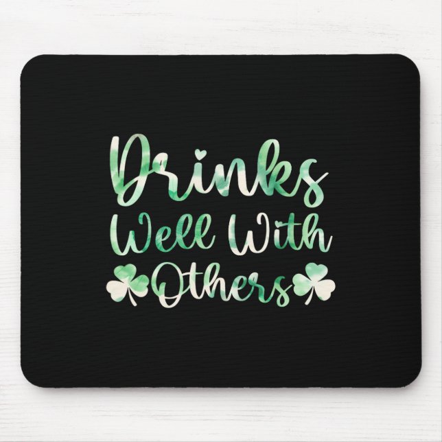 Drag av kutande St patricks day Tie Dye Drinkwell Musmatta (Framsidan)