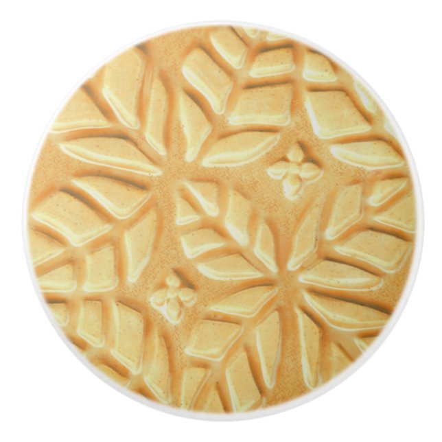 Drag av låda,gult mönster keramisk knopp (Framsidan)