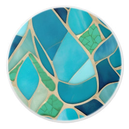 Drag av turkos Abstrakt Mosaic Art Deco-låda Knopp