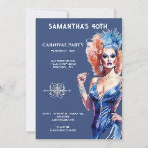 Drag drottning lgbtq carnival festival glam glitz inbjudningar