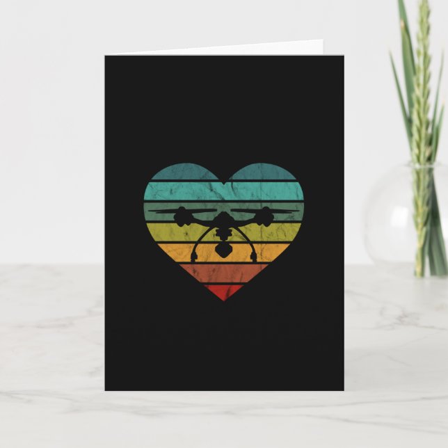 Drag i Retro Vintage Sunset Heart Kort (Framsida)