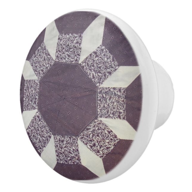 Drag låda - Lila Quilted Mönster Knopp (Höger)