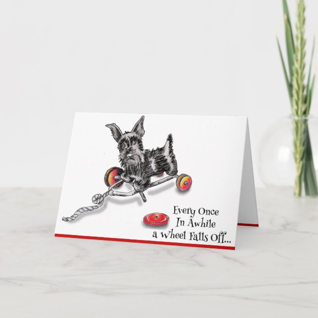 Drag Leksak Scottish Terrier Get well Card Kort (Framsida)