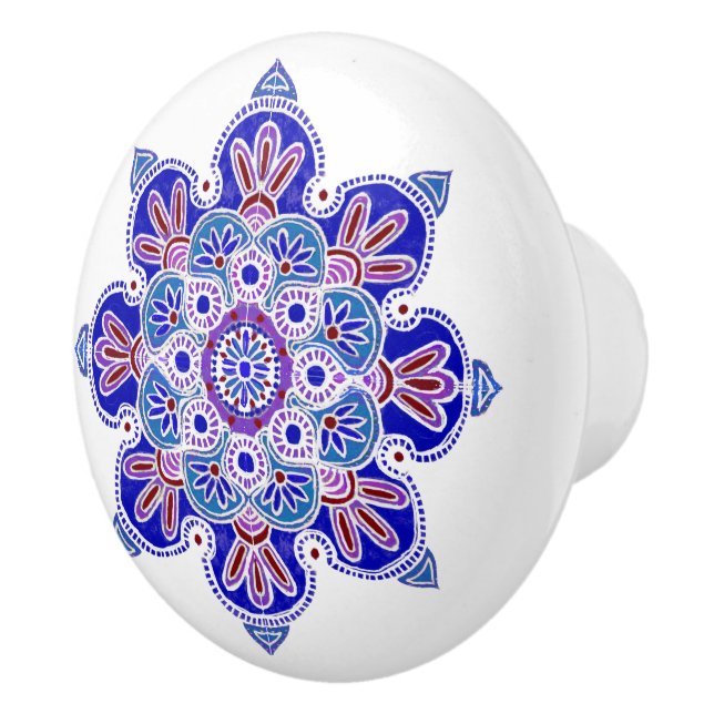 Drag, med blå och lila medallion knopp (Höger)