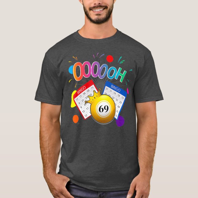 Drag Queen Bingo Funny Oooh 69 Bingo Fläkt HBT T T Shirt (Framsida)