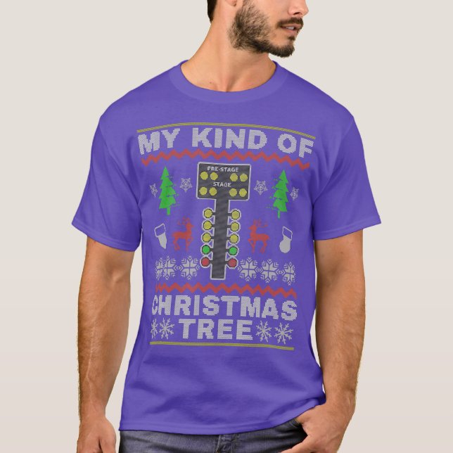 Drag Racers Tävla Julgran Sweater Gift T Shirt (Framsida)
