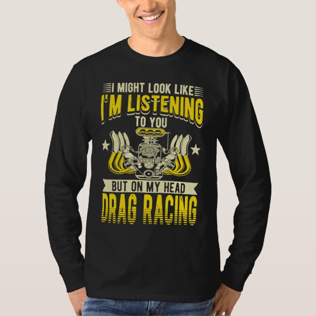 Drag Racing Fan Big Blocks T Shirt (Framsida)