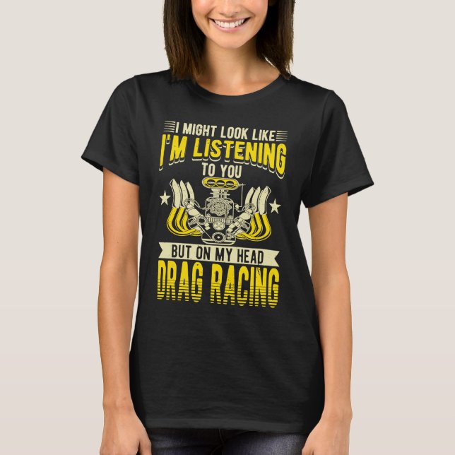 Drag Racing Fan Big Blocks T Shirt (Framsida)